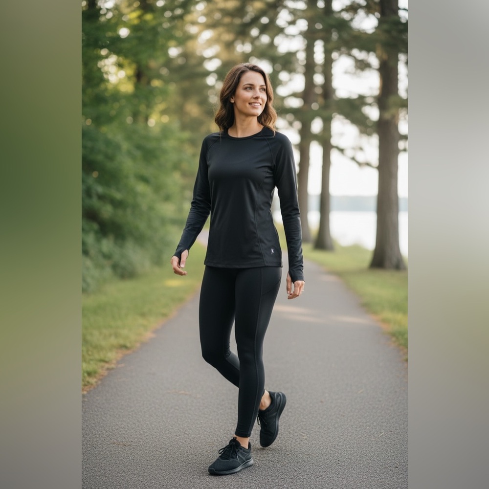 Danskin Women's Charcoal Long Sleeve Tee